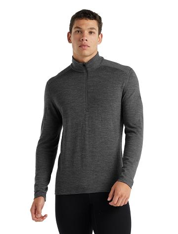 Men's Icebreaker Merino 260 Tech Long Sleeve Half Zip Thermal Top Base Layers Gritstone Heather | CA 1561GSOL